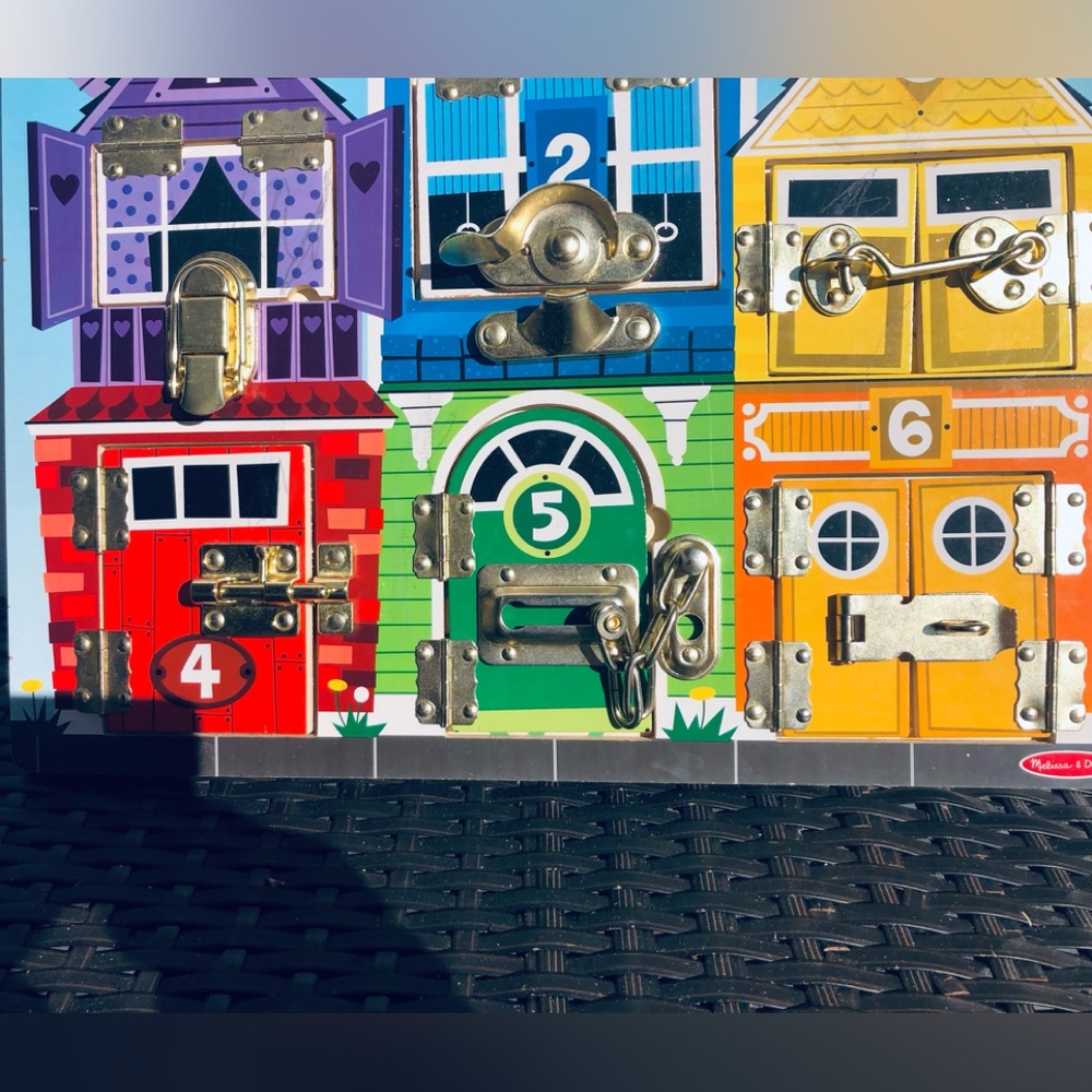 Melissa & Dough Wooden Colorful Latches Learning Board - Picture 5 of 5